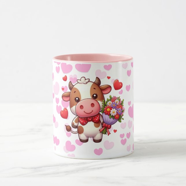 Mug Vache mignonne de la Saint-Valentin (Centre)
