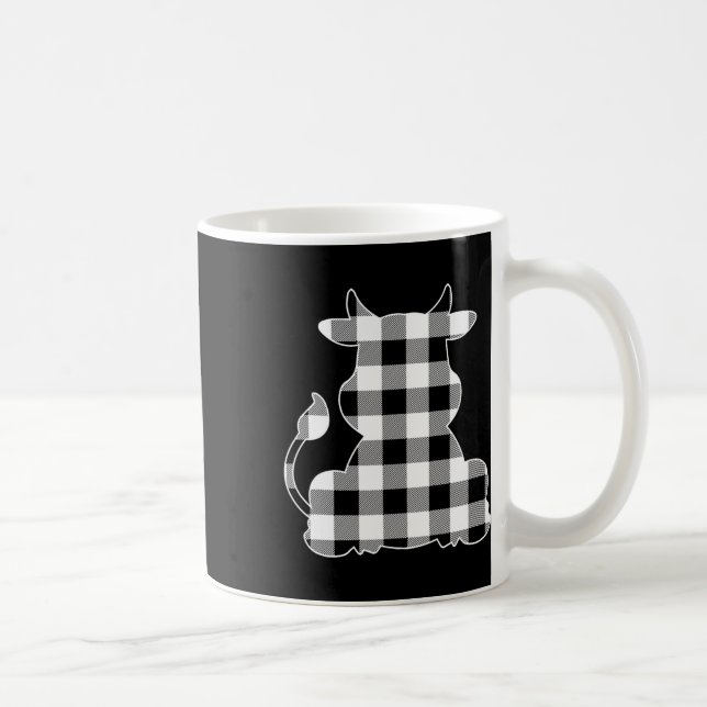 Mug Vache Noir & amp; Bison Blanc Plaid Joyeux Christm (Droite)