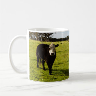 Mug Vache Noire À Visage Blanc Et Mohawk,