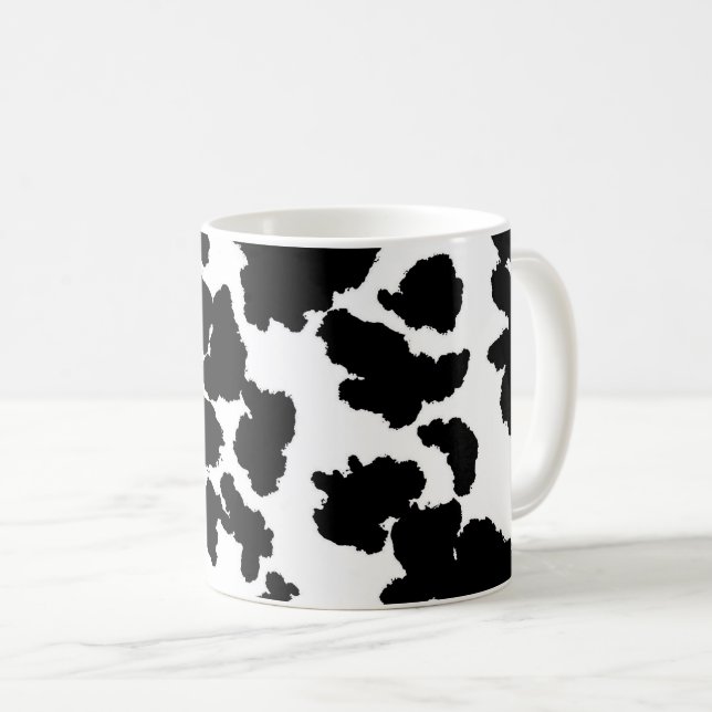 Mug Vache Noire Et Blanche Cacher Motif De Fourrure (Devant droit)