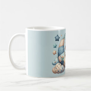 Mug Vache patchwork mignonne sur la lune avec des étoi