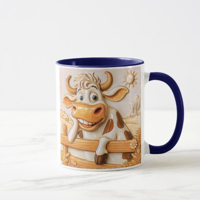 Mug vache rigolote dans un champ  (Droite)