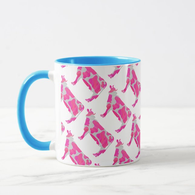 Mug Vache rose et blanc Silhouette (Gauche)