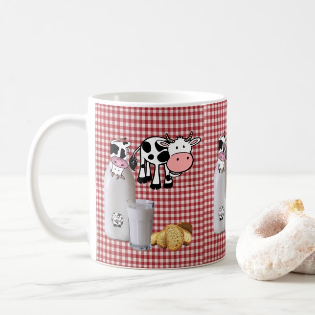 Mug Vache Rouge Pain Pâté Musique (Avec donut)