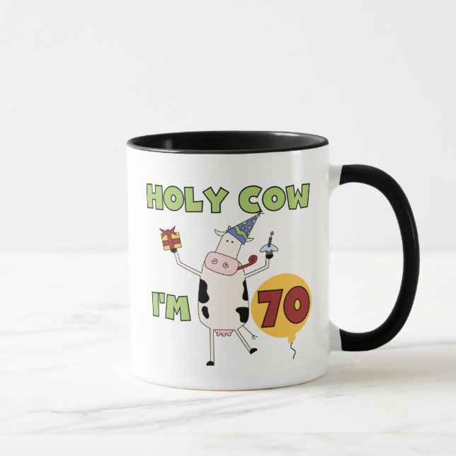 Mug Vache sainte je suis 70 T-shirts et cadeaux (Droite)
