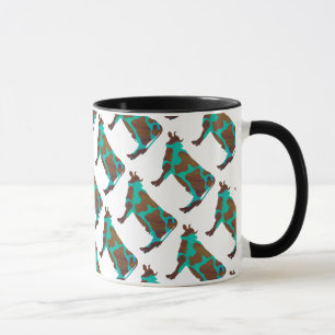 Mug Vache Silhouette Brown et Turquoise