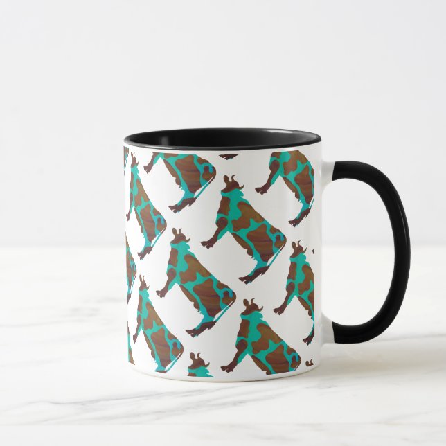 Mug Vache Silhouette Brown et Turquoise (Droite)
