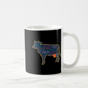 Mug Vache Silhouette Tygraphie Phrases Génisse Amusant