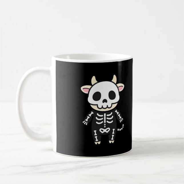 Mug Vache squelette mignonne Halloween (Gauche)