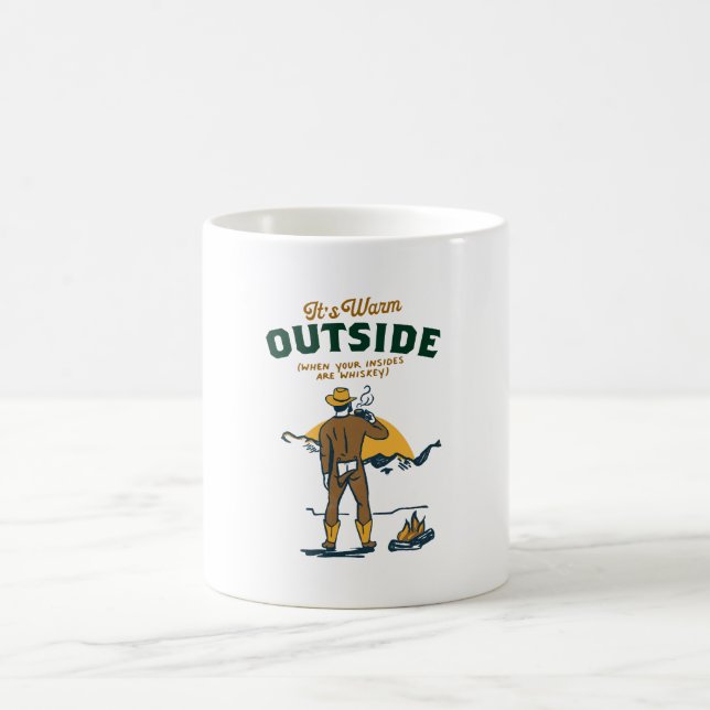 Mug Vacher Drôle Buvant du Whisky (Centre)