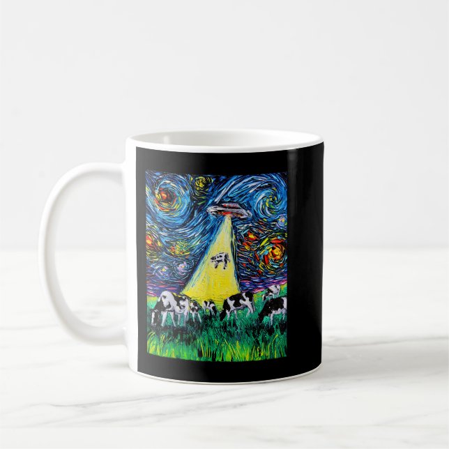 Mug Vaches d'Alien d'enlèvement OVNI Starry Night Amus (Gauche)