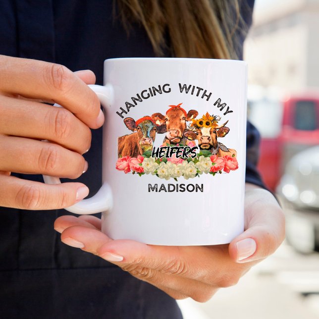 Mug Vaches De Ferme Drôle Qui Pagayent Avec Mon Nom De (Créateur téléchargé)