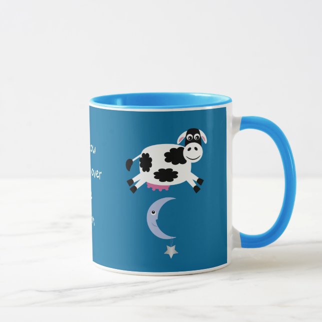 Mug Vaches mignonnes sautant par-dessus la lune (Droite)