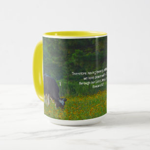 Mug Vaches pacifiques pâturant dans la Bible Fleur sau