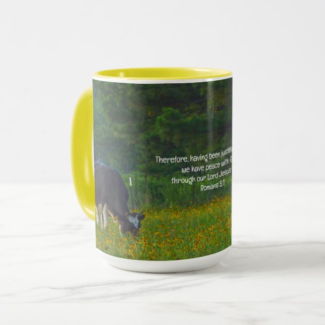 Mug Vaches pacifiques pâturant dans la Bible Fleur sau (Devant gauche)