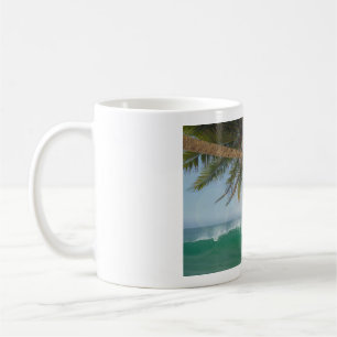 Mug Vague de l'océan tropical et cocotier