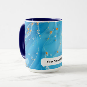 Mug Vague de mer azur glacé Métallic Swirl