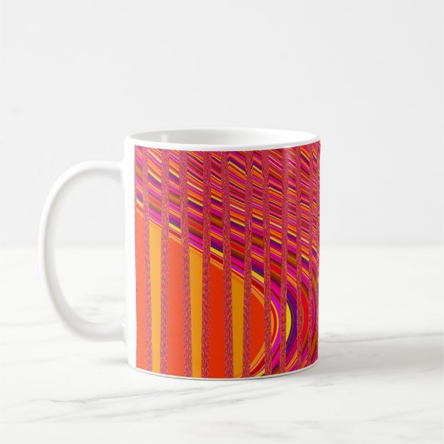 Mug Vague de tranches de café Mug, rose-orange (Gauche)
