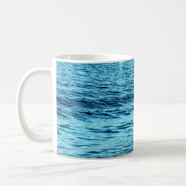 Mug Vague d'eau bleue abstraite fond abstrait, aqua, (Gauche)