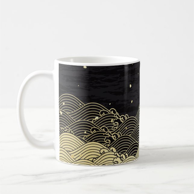 Mug Vague dorée, texture papier. (Gauche)