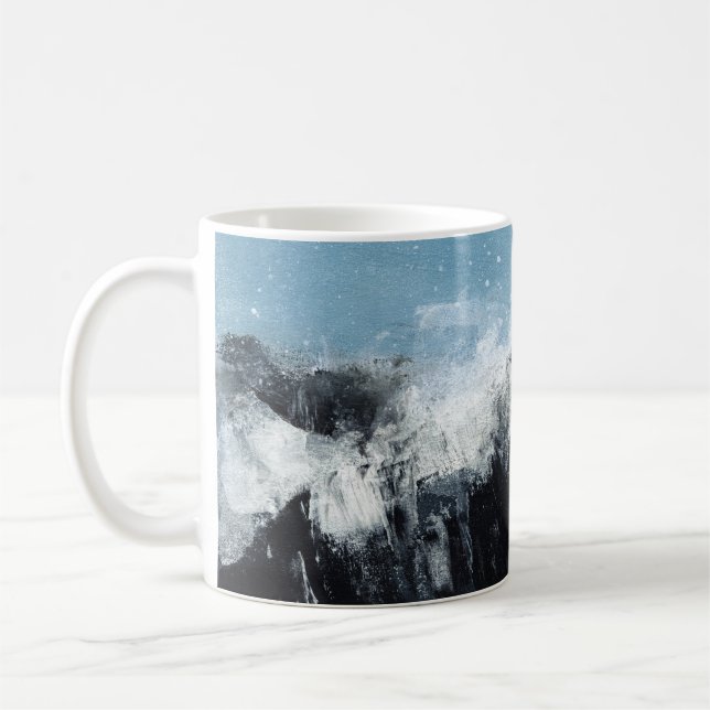 Mug Vague marine : design peint à la main (Gauche)