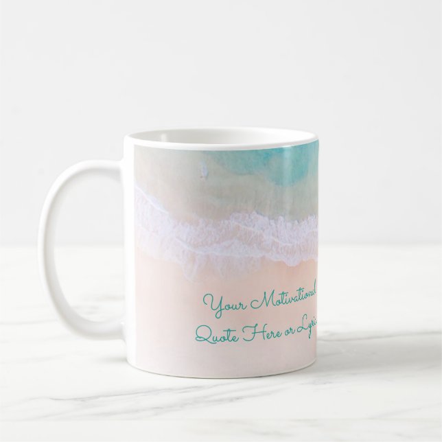 Mug Vague, Sable, Citation Motivationnelle De Plage (Gauche)