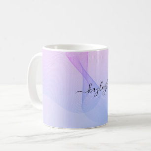 Mug Vagues Abstraites Boue de café bleu rose