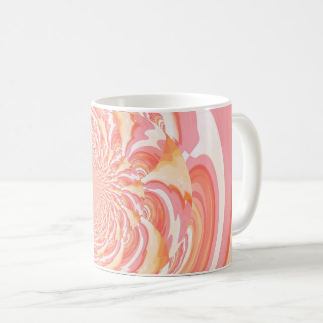 Mug Vagues abstraites de pêche et de corail (Devant droit)