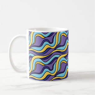 Mug Vagues colorées Motif Funky Retro moderne Abstrait