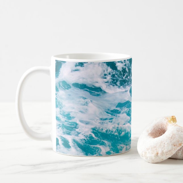 Mug Vagues de l'océan bleu (Avec donut)