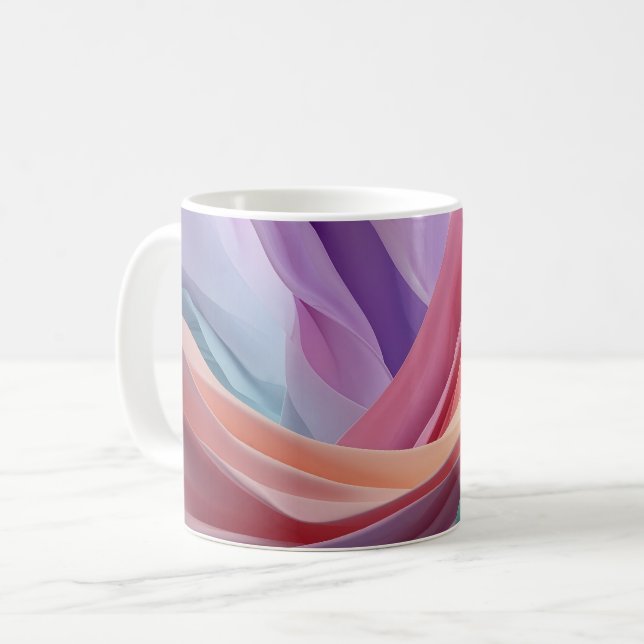 Mug Vagues de tissu pastel abstrait  (Devant gauche)