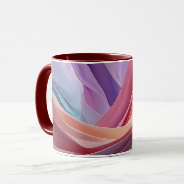Mug Vagues de tissu pastel abstrait  (Devant gauche)