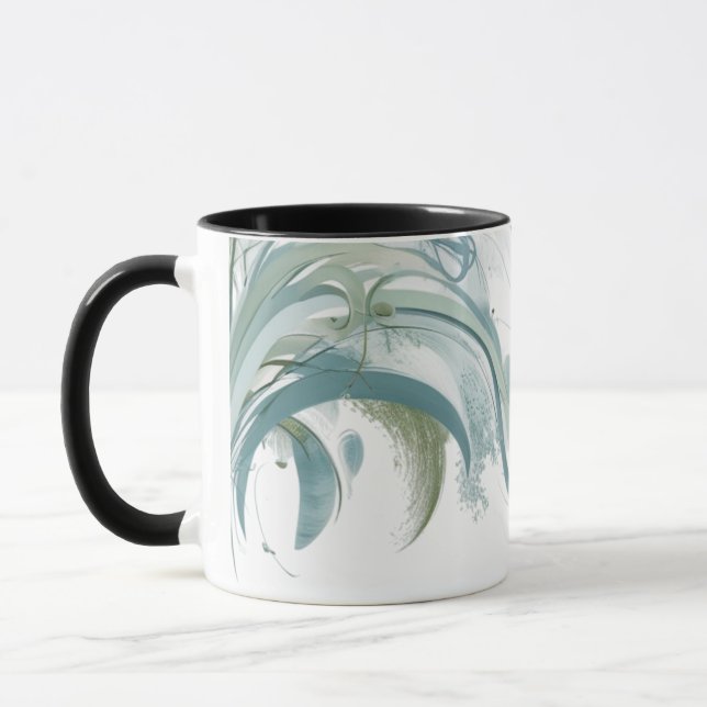 Mug Vagues d'Océan Abstrait moderne - Élégant Combo Na (Gauche)
