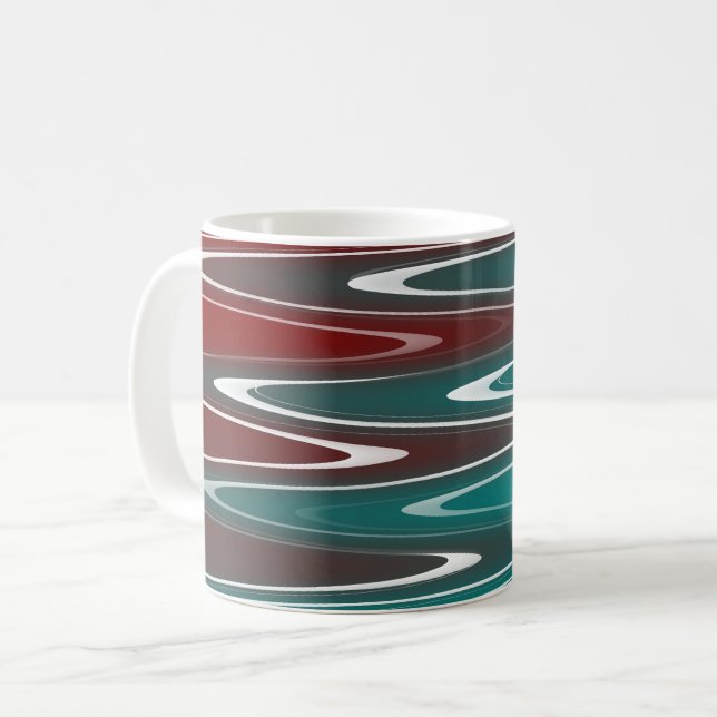 Mug Vagues en blanc (Devant gauche)