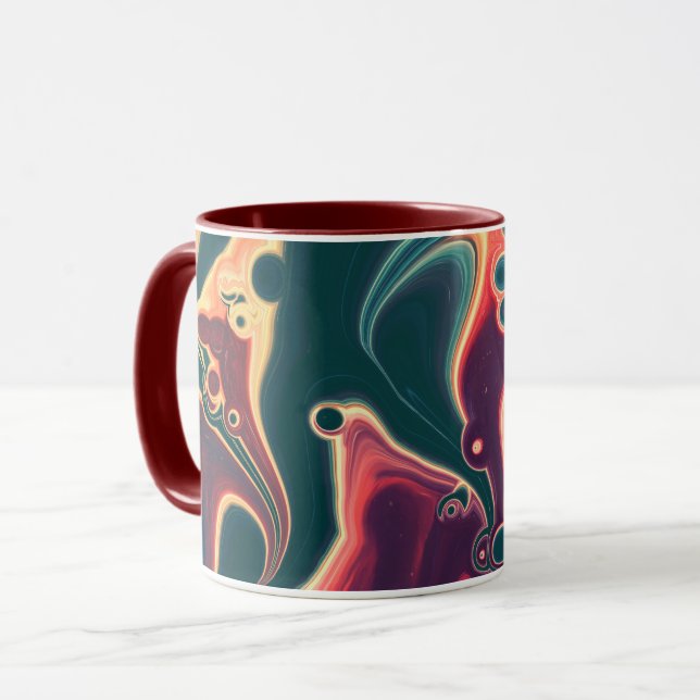 Mug Vagues en fusion en mouvement de minuit (Devant gauche)