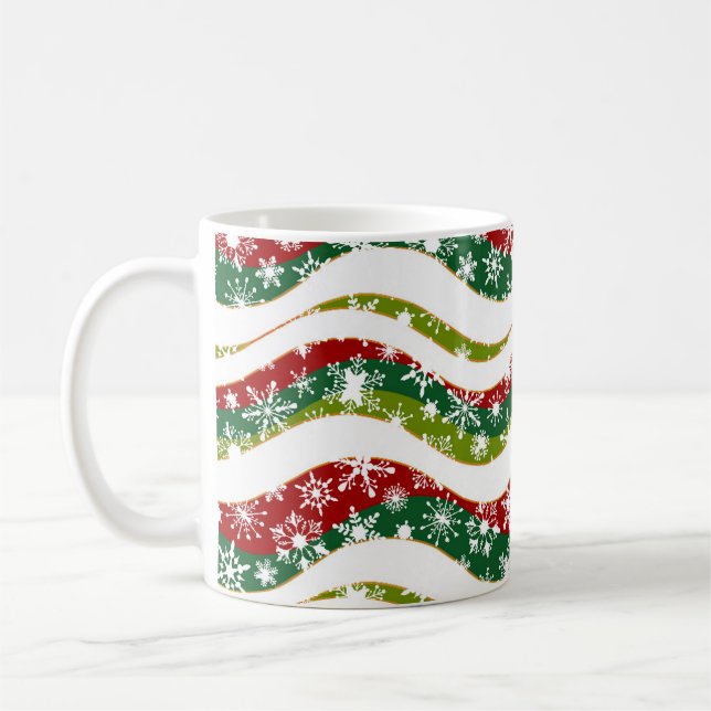 Mug Vagues et flocons de Noël  (Gauche)