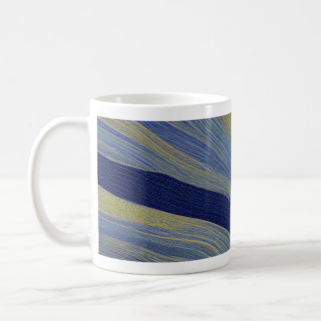 Mug Vagues fracturées du paysage marin Abstrait 02 (Gauche)