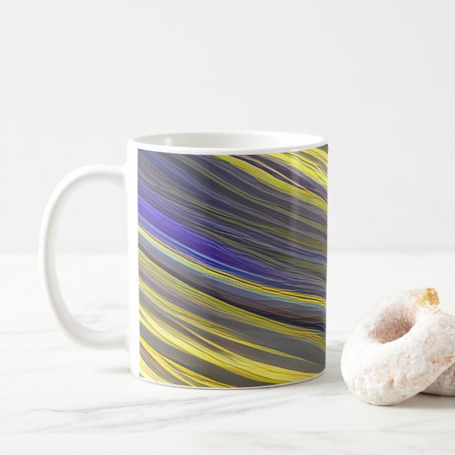 Mug Vagues fracturées du paysage marin Abstrait 06 (Avec donut)