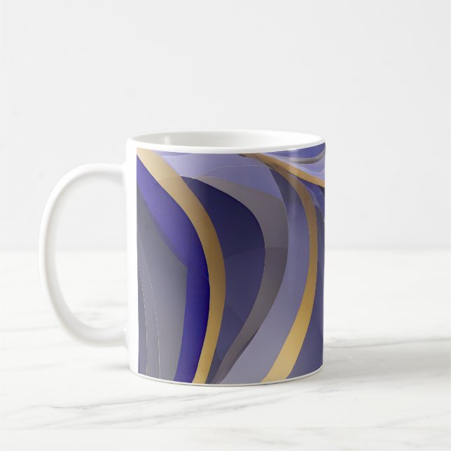 Mug Vagues fracturées du paysage marin Abstrait 07 (Gauche)