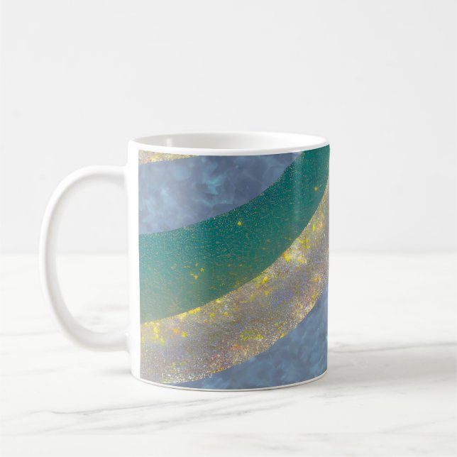 Mug Vagues fracturées du paysage marin Abstrait 16 (Gauche)