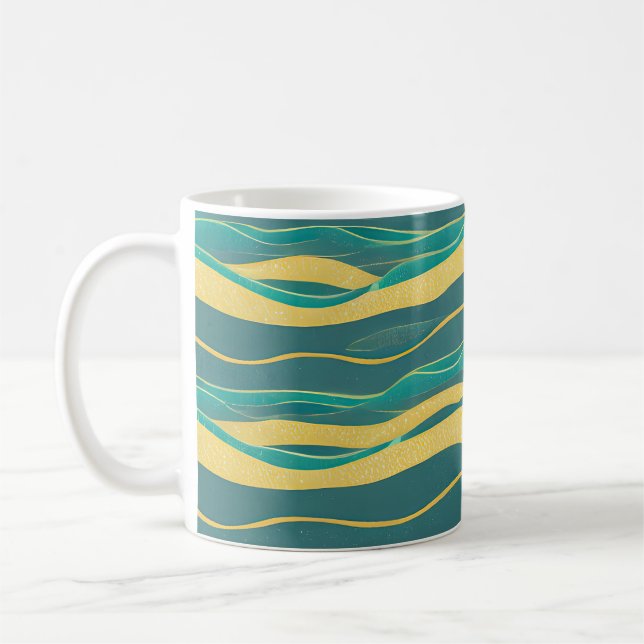 Mug Vagues fracturées du paysage marin Abstrait 20 (Gauche)