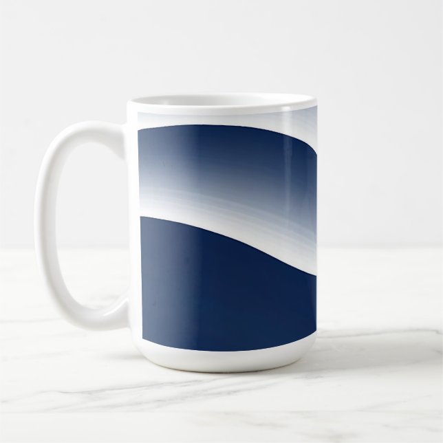 Mug Vagues océaniques abstraites bleu marine (Gauche)