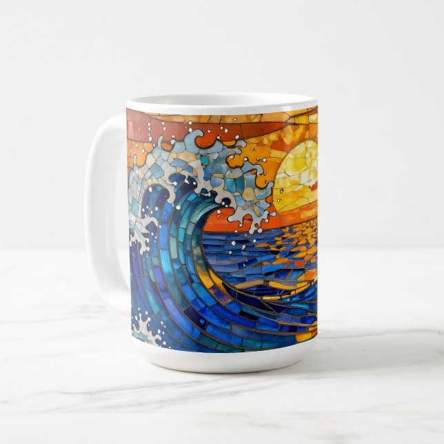 Mug Vagues océaniques côtières océaniques Coucher de s (Devant gauche)