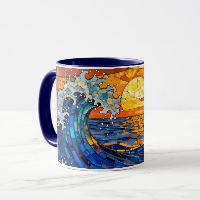 Mug Vagues océaniques côtières océaniques Coucher de s (Devant gauche)