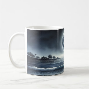 Mug Vagues océaniques éclairées par la lune Ciel noctu
