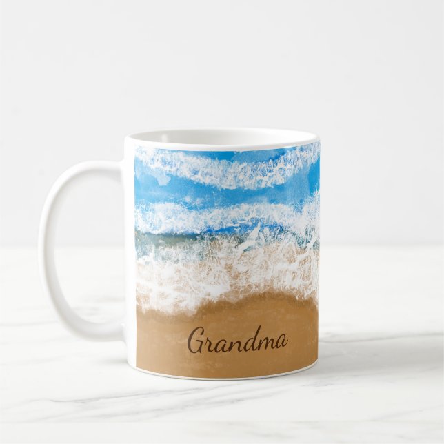 Mug Vagues océaniques personnalisées s'écrasant sur la (Gauche)