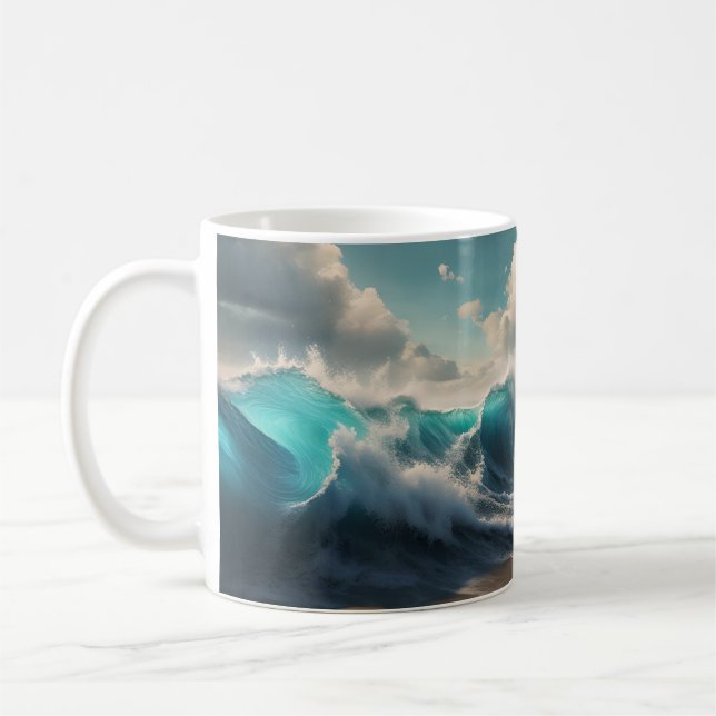 Mug Vagues océaniques sur une plage (Gauche)