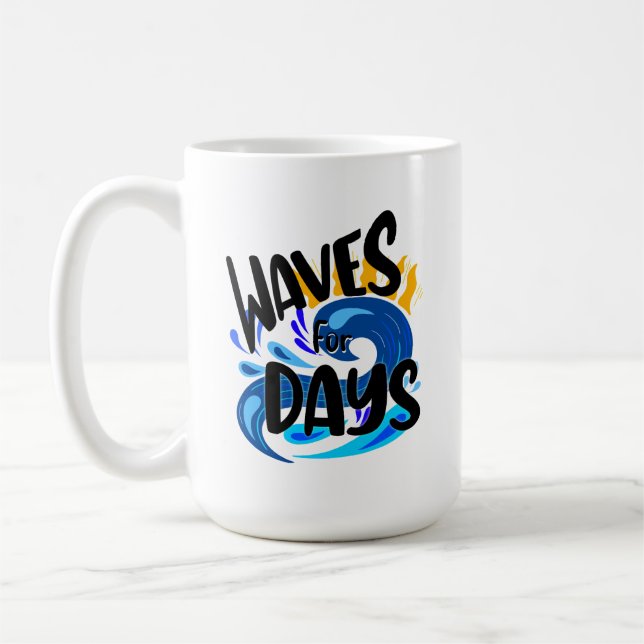Mug Vagues Pour Jours, Vie De Plage, Illustration Océa (Gauche)