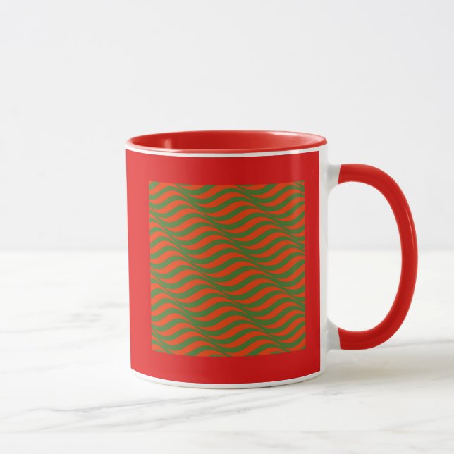 Mug Vagues rouges et vertes (Droite)