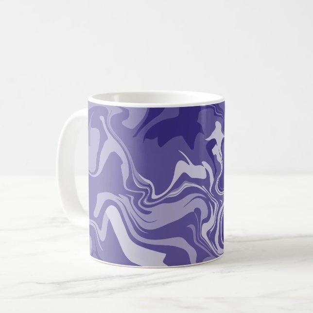 Mug Vagues sereines de pourpre en harmonie abstraite (Devant gauche)